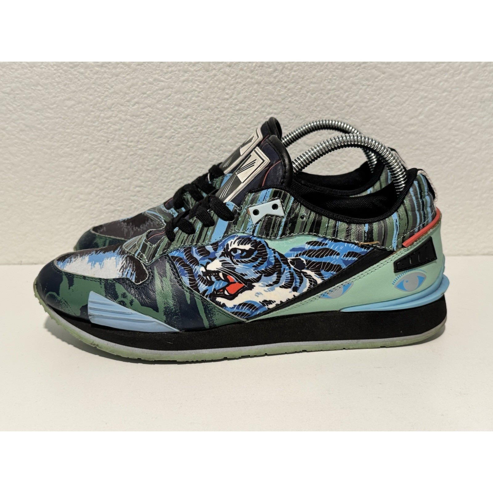 Kenzo Paris Mens Crazy Tiger Running Shoe Us Size 7.5 Uk Size 40 Blue Sneaker